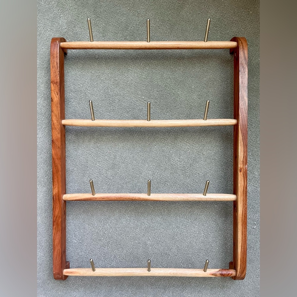 Wooden Wall Mount, 12 Cup Mug Rack